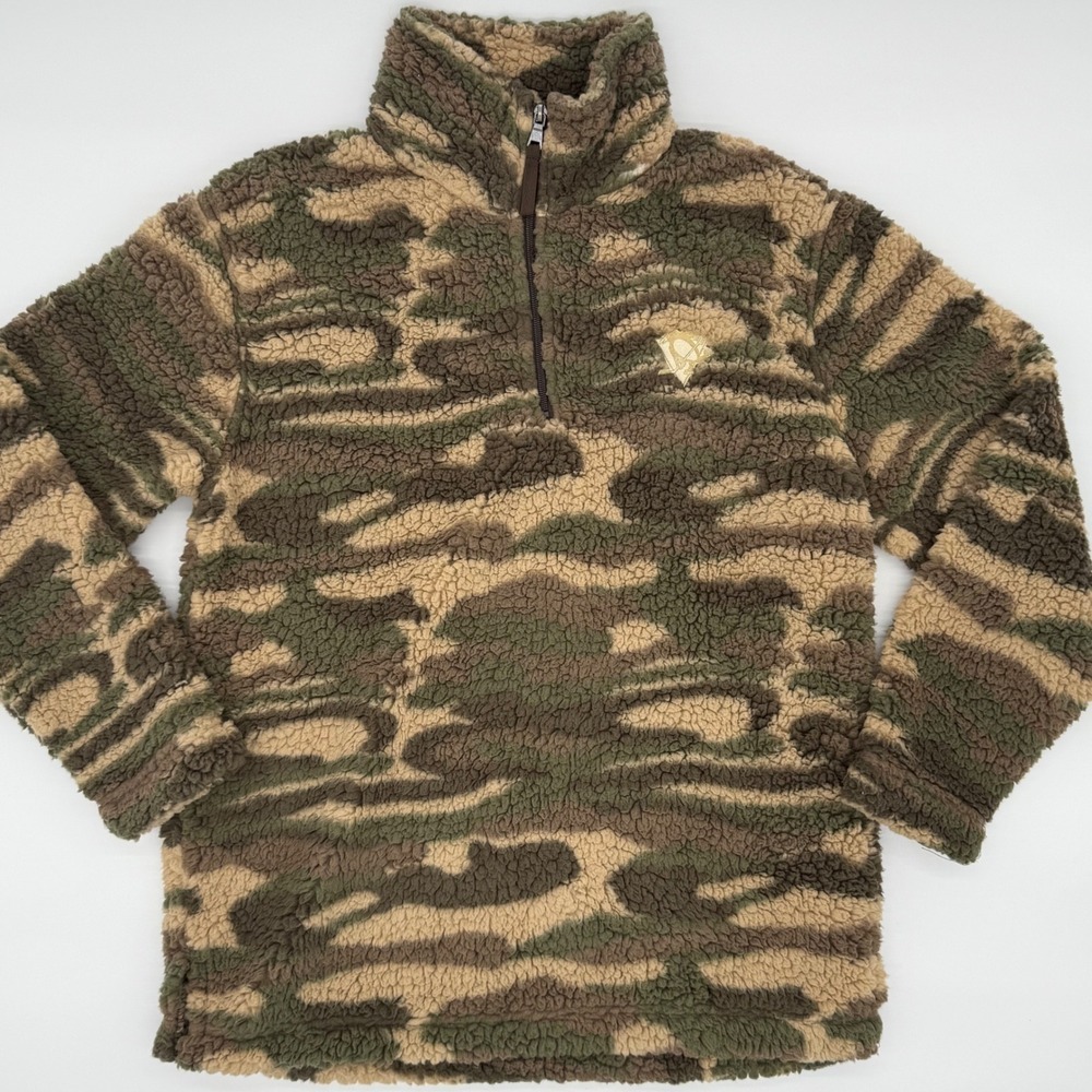 Pittsburgh Penguins Womens Camo Sherpa Fleece Quarter Zip Pullover G-III Medium